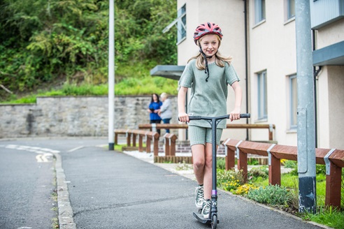 girl on scooter